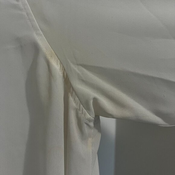 Women's Blouse - Sheer Cream Blouse with Sequin Collar - Picture 7 of 10